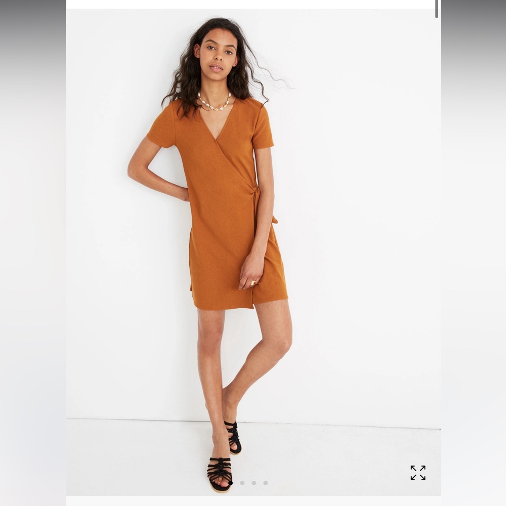 Madewell Texture & Thread Short-Sleeve Side-Tie Dress.